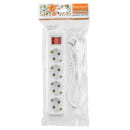 Удлинитель 4 гнезда, 5 метров, с/з, с выключателем, 10 А, 2300 Вт (белый) TDM НАРОДНЫЙ SQ1303-1107 (SQ1303-1107) 