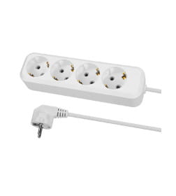 Удлинитель 4 гнезда, 3 метра, с/з, 16 А, 3680 Вт (белый) TDM НАРОДНЫЙ SQ1303-1406