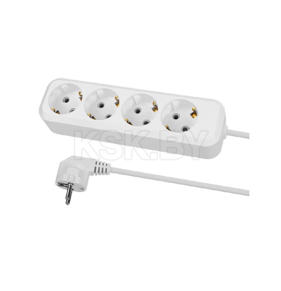 Удлинитель 4 гнезда, 3 метра, с/з, 16 А, 3680 Вт (белый) TDM НАРОДНЫЙ SQ1303-1406 (SQ1303-1406) 