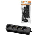 Удлинитель 4 гнезда, 7 метров, с/з, 10 А, 2300 Вт (черный) TDM НАРОДНЫЙ SQ1303-1058 (SQ1303-1058) 