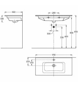 Умывальник Kerama Marazzi Piano 95