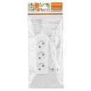 Удлинитель 3 гнезда, 3 метра, б/з, 6 А, 1380 Вт (белый) TDM НАРОДНЫЙ SQ1303-1201 (SQ1303-1201) 