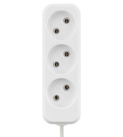 Удлинитель 3 гнезда, 3 метра, б/з, 6 А, 1380 Вт (белый) TDM НАРОДНЫЙ SQ1303-1201