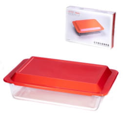 Форма для запекания стекл. (крышка пласт.) 33,5х21 см, 2,5 л (9087) 9087_CH89889