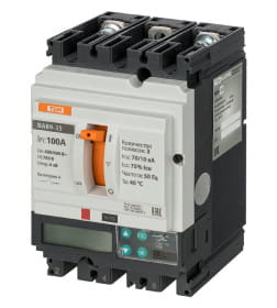 Выключатель автоматический ВА89-35 3Р 100А 70кА (ЭР-ЖК дисплей) TDM SQ0751-0140