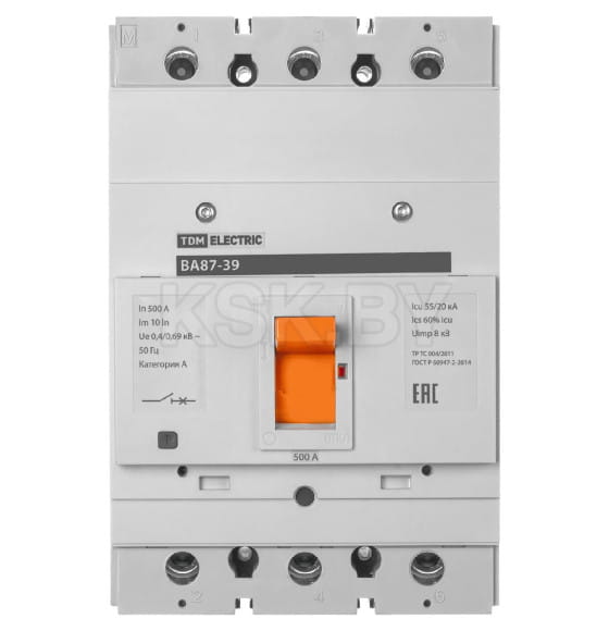 Выключатель автоматический ВА87-39 3Р 500А 55кА TDM SQ0751-0023 (SQ0751-0023) 