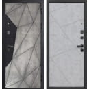 Дверь входная "Гарда 9 Геометрия" Бетон лофт графит/бетон снежный (правая)  960х2050 мм