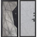 Дверь входная "Гарда 9 Геометрия" Бетон лофт графит/бетон снежный (левая)  960х2050 мм