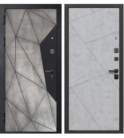 Дверь входная "Гарда 9 Геометрия" Бетон лофт графит/бетон снежный (левая)  960х2050 мм
