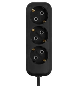 Удлинитель 3 гнезда, 10 метров, с/з, 10 А, 2300 Вт (черный) TDM НАРОДНЫЙ SQ1303-1054