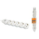 Удлинитель 5 гнезд, 5 м, с/з, с выключателем, с з/ш, ПВС 3х1мм2 16А/250В (бело-серый) TDM "Люкс" УЛ05В SQ1303-0138 (SQ1303-0138) 