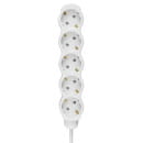 Удлинитель 5 гнезд, 3 м, с/з, с з/ш, ПВС 3х1мм2 16А/250В (бело-серый) TDM "Люкс" УЛ05 SQ1303-0239 (SQ1303-0239) 