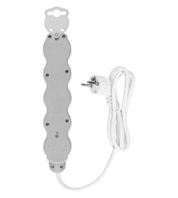 Удлинитель 4 гнезда, 7 м, с/з, с выключателем, с з/ш, ПВС 3х1мм2 16А/250В (бело-серый) TDM "Люкс" УЛ04В SQ1303-0182