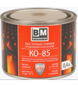 Лак КО-85 "BAUMASTER" матовый, до 250°С, 0,4 кг