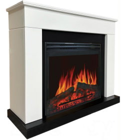 Каминокомплект Смолком DETROIT MB/JUP/SYM26 с RealFlame MOONBLAZE DELUXE-S BL LT Бьянко белый/черный