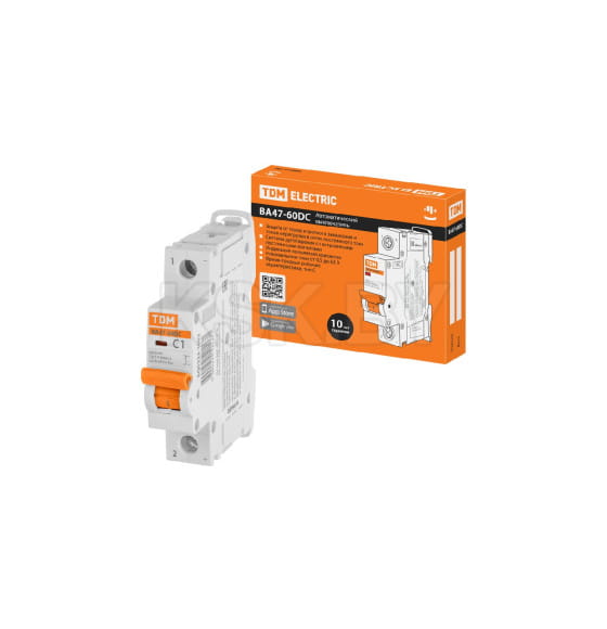 Выключатель автоматический ВА47-60DC 1P 1А 6кА х-ка С TDM SQ0223-1002 (SQ0223-1002) 