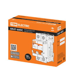 Выключатель автоматический ВА47-60DC 2P 2А 6кА х-ка С TDM SQ0223-1021