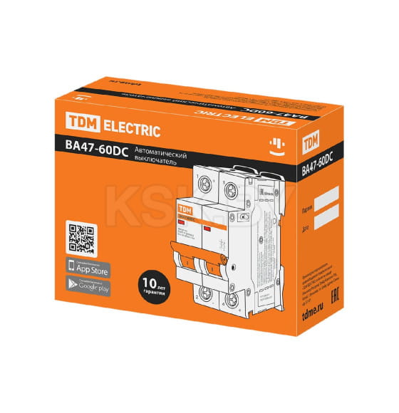 Выключатель автоматический ВА47-60DC 2P 6А 6кА х-ка С TDM SQ0223-1025 (SQ0223-1025) 