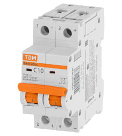 Выключатель автоматический ВА47-60DC 2P 10А 6кА х-ка С TDM SQ0223-1026