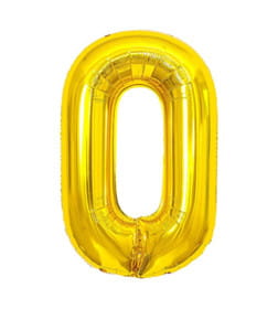 Шар фольгированный 40" Цифра 0, цвет золотой 1386203