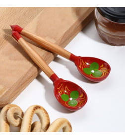 Ложка маленькая красная, хохлома 1344482