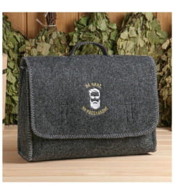 Набор банный "Портфель" 5 предметов "На чиле, на расслабоне (мужик с бородой)", серый 7917565