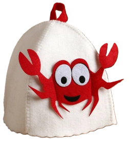 Шапка для бани с детской аппликацией "Крабик" войлок 2867738