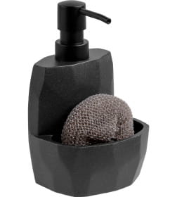Дозатор для моющего средства с подставкой для губки PERFECTO LINEA SYMPHONY черный 35-103002