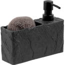 Дозатор для моющего средства с подставкой для губки PERFECTO LINEA  PEARL черный 35-191001 (35-191001) 