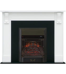 Каминокомплект Смолком LYNCOLN STD-ASP с RealFlame MAJESTIC-S LUX BL LT Бьянко белый/черный
