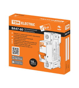 Выключатель автоматический ВА47-60 1Р 3А 6кА х-ка С TDM SQ0223-0070