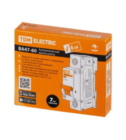 Выключатель автоматический ВА47-60 1Р 25А 6кА х-ка С TDM SQ0223-0079