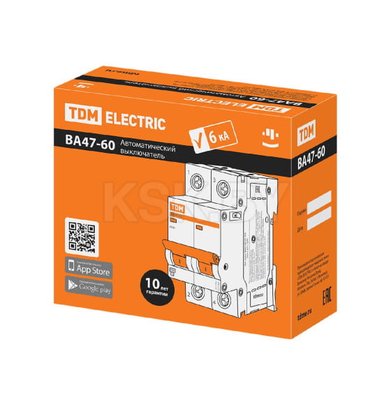 Выключатель автоматический ВА47-60 2Р 2А 6кА х-ка С TDM SQ0223-0085 (SQ0223-0085) 