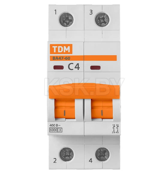 Выключатель автоматический ВА47-60 2Р 4А 6кА х-ка С TDM SQ0223-0087 (SQ0223-0087) 