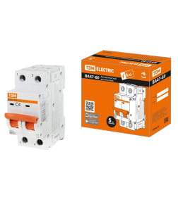 Выключатель автоматический ВА47-60 2Р 4А 6кА х-ка С TDM SQ0223-0087