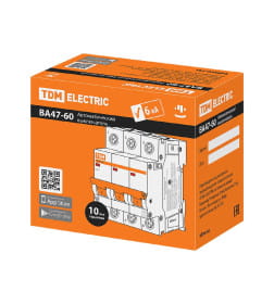 Выключатель автоматический ВА47-60 3Р 4А 6кА х-ка С TDM SQ0223-0103