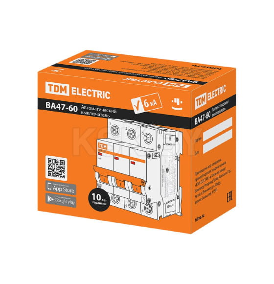 Выключатель автоматический ВА47-60 3Р 4А 6кА х-ка С TDM SQ0223-0103 (SQ0223-0103) 
