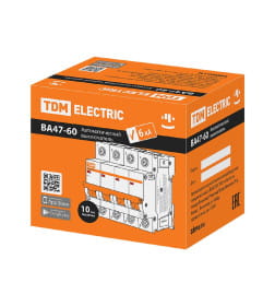 Выключатель автоматический ВА47-60 4Р 25А 6кА х-ка С TDM SQ0223-0127