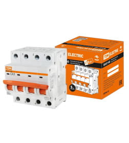 Выключатель автоматический ВА47-60 4Р 63А 6кА х-ка С TDM SQ0223-0131