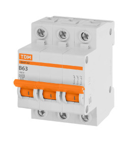Выключатель автоматический ВА47-63 3Р 63А 4,5кА х-ка B TDM SQ0218-0061