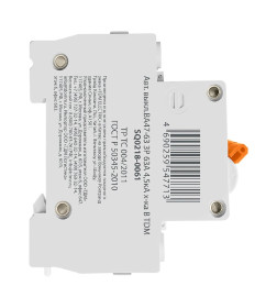 Выключатель автоматический ВА47-63 3Р 63А 4,5кА х-ка B TDM SQ0218-0061