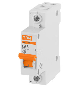 Выключатель автоматический ВА47-63 1Р 63А 4,5кА х-ка С TDM SQ0218-0009