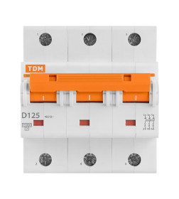 Выключатель автоматический ВА47-125 3Р 125А 15кА х-ка D TDM SQ0208-0036