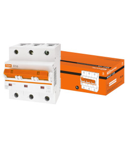 Выключатель автоматический ВА47-125 3Р 16А 15кА х-ка D TDM SQ0208-0026