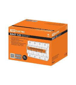 Выключатель автоматический ВА47-125 4Р 16А 15кА х-ка D TDM SQ0208-0038