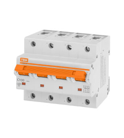 Выключатель автоматический ВА47-125 4Р 100А 15кА х-ка С TDM SQ0208-0095