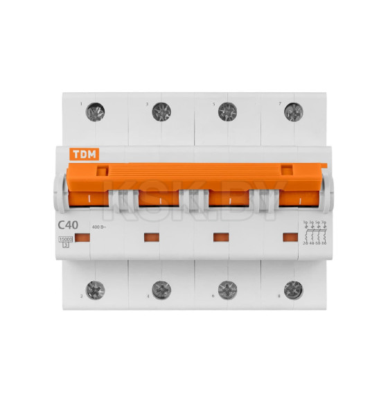 Выключатель автоматический ВА47-125 4Р 40А 15кА х-ка С TDM SQ0208-0091 (SQ0208-0091) 