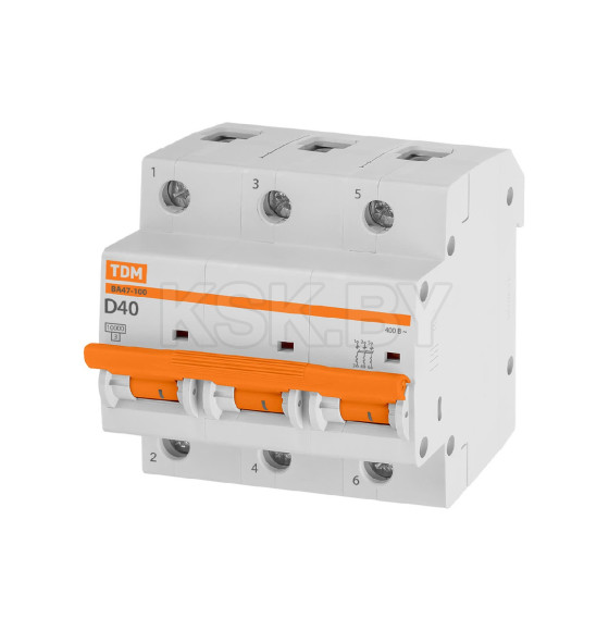 Выключатель автоматический ВА47-100 3Р 40А 10кА х-ка D TDM SQ0207-0029 (SQ0207-0029) 