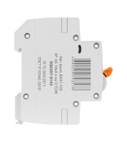 Выключатель автоматический ВА47-100 4Р 6А 10кА х-ка D TDM SQ0207-0143