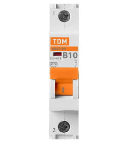 Выключатель автоматический ВА47-29 1Р 10А 4,5кА х-ка В TDM SQ0206-0008